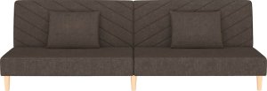 vidaXL 2-osobowa kanapa, 2 poduszki, brązowa, tapicerowana tkaniną 5