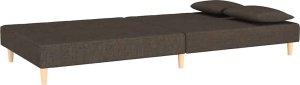vidaXL 2-osobowa kanapa, 2 poduszki, brązowa, tapicerowana tkaniną 6
