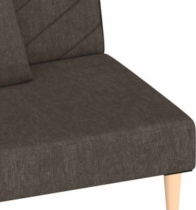 vidaXL 2-osobowa kanapa, 2 poduszki, brązowa, tapicerowana tkaniną 9