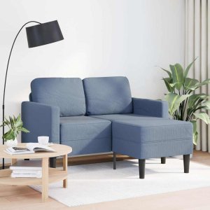 vidaXL Sofa 2-osobowa z leżanką w kształcie litery L, niebieska 1
