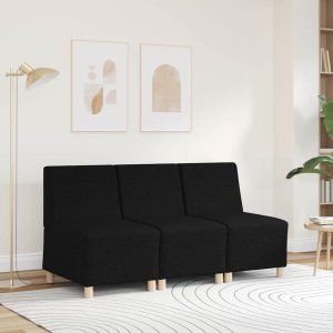 vidaXL Sofa Fotel Czarny 55 cm Tkanina 3