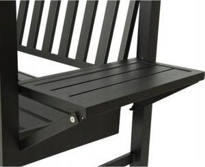 Ławka z pergolą aluminiowa czarna 210cm do ogrodu 2