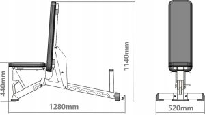 L1237 REGULOWANA ŁAWKA DO ĆWICZEŃ SEMI COMMERCIAL HMS 4