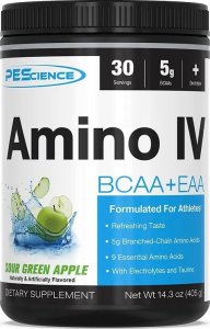 PEScience - Amino IV, Sour Green Apple, Proszek 381g 1