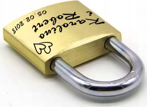 Kłódka Miłości Złota Nadruk Na Most Walentynki Upominek Dla Par Imiona 3