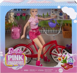 Lalka Barbie Mattel Pink Passport Barbie na rowerze z pieskiem (HWJ00) 7