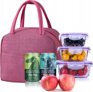 Torba termiczna izolacyjna typu lunch box RC-K-1079 różowa 2
