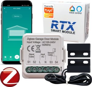 RTX Moduł STEROWNIK BRAMY GARAŻOWEJ ZIGBEE TUYA SMART + CZUJNIK KONTAKTRON 1