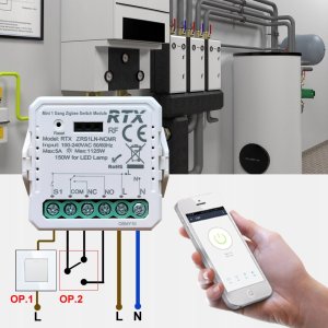 RTX Moduł BEZNAPIĘCIOWY NC NO MINI Przekaźnik Sterownik TUYA ZigBee + RF 12