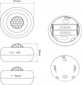 Czujnik detektor ruchu i światła PIR LUX WiFi TUYA 6