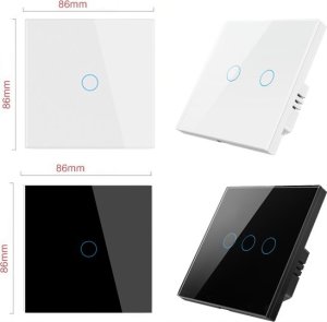 Włącznik Dotykowy ZigBee TUYA 4obw. czarny# L+N 12