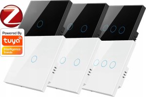 Włącznik Dotykowy ZigBee TUYA 4obw. czarny# L+N 7