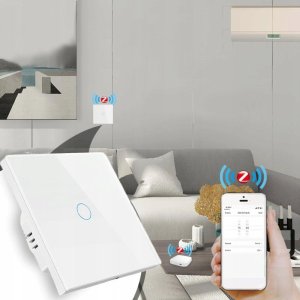 Włącznik Dotykowy ZigBee TUYA 4obw. czarny# L+N 9