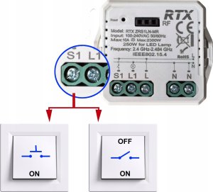 MINI Przekaźnik RTX Sterownik Moduł 1kanał TUYA ZigBee + RF 14