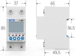 RTX Licznik Miernik Energii Prądu Watomierz Pomiar do 63A TUYA WiFi DIN 5