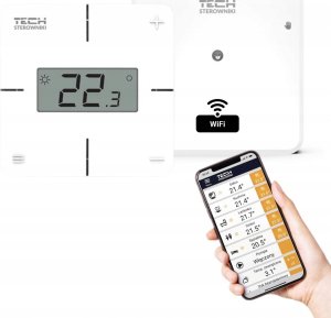 Regulator bezprzewodowy pokojowy T2 X WiFi z modułem wykonawczym, montaż natynkowy 1