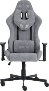 Fotel Gamingowy z tkaniny INFINI Luxor Light Gray 1