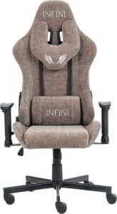Fotel Gamingowy z tkaniny INFINI Luxor Light Brown 1