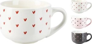 Kubek ceramiczny 450 ml w serduszka - elegancki idealny na kawę lub herbatę 2