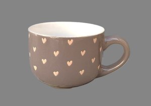 Kubek ceramiczny 450 ml w serduszka - elegancki idealny na kawę lub herbatę 3