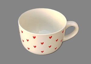 Kubek ceramiczny 450 ml w serduszka - elegancki idealny na kawę lub herbatę 4