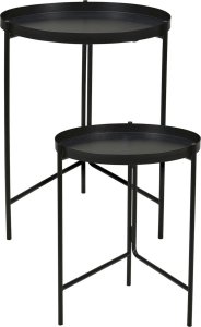 Zestaw dwóch stolików pomocniczych z metalu, Ø 31cm, Ø 36 cm 1
