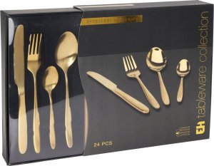 Zestaw sztućców dla 6 osób w złotym kolorze 2