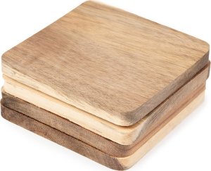 Podkładki pod kubki z drewna akacji, 4 szt. 4
