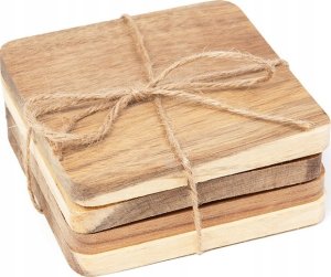 Podkładki pod kubki z drewna akacji, 4 szt. 6