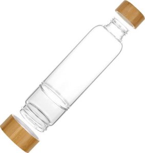 Butelka szklana z kamieniami kwarcu różowego YEYE 7