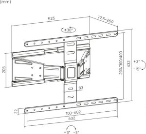 ML Uniwersalny uchwyt naścienny Kruger&Matz Ultra Slim 43"-90" regulacja w pionie i w poziomie 10