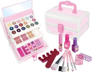 KUFEREK KOSMETYKÓW PAZNOKCI MAKIJAŻ MAKEUP ZESTAW KSIĘŻNICZKI LAKIERY +AKC 1