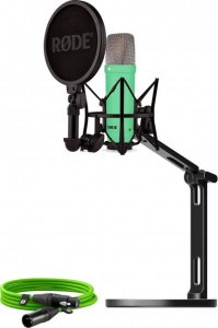 Rode Microphones NT1 Signature +XLR cable+Desktop Studio Arm, microphone (light green, bundle) 1