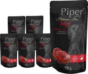 Mokra karma dla psa Piper Platinum Pure wołowina z ryżem brązowym zestaw 10 x 150 g 1