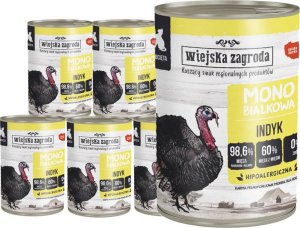 Wiejska Zagroda mokra karma monobiałkowa dla kota indyk dla kociąt zestaw 12 x 400 g 1
