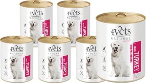 Mokra karma 4Vets Natural dla psa z indykiem puszka 12 x 800 g 1