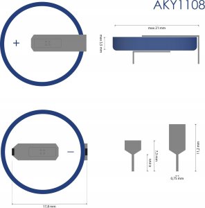 Bateria litowa CR2032 HP2C Akyga AKY1108 3V / 210mAh 2-Pin Raster 17.8mm 3
