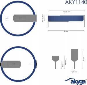 Bateria litowa CR2032 HP2D Akyga AKY1140 3V / 210mAh 2-Pin Raster 20mm 3