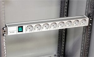 SCHNEIDER ELECTRIC ACTASSI 1U PDU  POWER DISTRIBUTION RAIL 8 SCHUKO SOCKETS+SWITCH 19P VDE 1