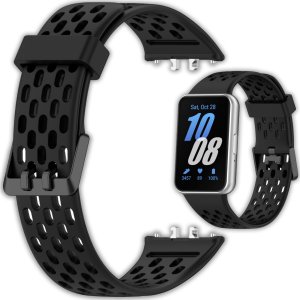 Opaska pasek perforowany Vanfone do Samsung Galaxy Fit 3 SM-R390, czarny 1