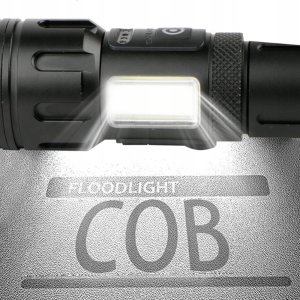 LATARKA POWERBANK Taktyczna Czerwone Światło LED COB ZOOM Ładowana USB 4394 6