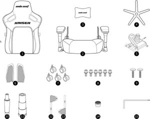 Fotel gamingowy Kaiser 4 L Anda Seat materiałowy szary 15