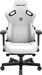 Fotel gamingowy skórzany Anda Seat Kaiser 3 XL biały obrotowy 1