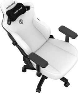 Fotel gamingowy skórzany Anda Seat Kaiser 3 XL biały obrotowy 6