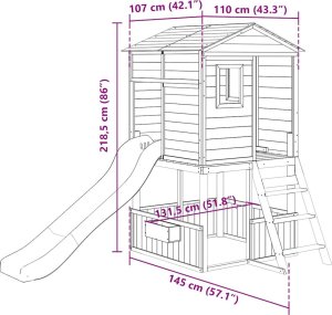 Zestaw do zabawy na zewnątrz Ciemnoszary lite drewno jodłowe 9