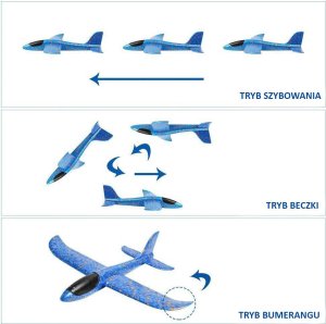 DUŻY SAMOLOT STYROPIANOWY SZYBOWIEC RZUTKA XXL MOC 6