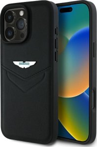 Etui Aston Martin HC Leather Victory      Design do iPhone 16 Pro Max czarny 1