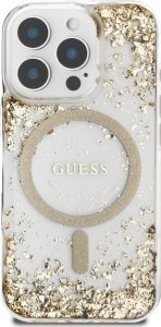 Etui Guess HC Resin Bottom Glitter do     iPhone 16 Pro MagSafe złoty 3
