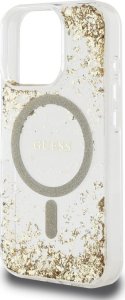 Etui Guess HC Resin Bottom Glitter do     iPhone 16 Pro MagSafe złoty 6