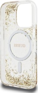 Etui Guess HC Resin Bottom Glitter do     iPhone 16 Pro MagSafe złoty 7